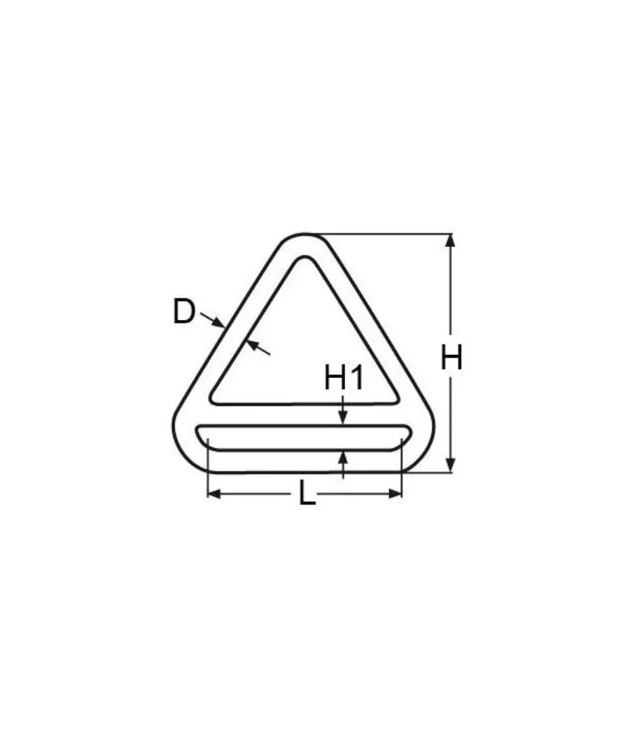 TRIANGLE VELUM INOX POUR SANGLE 50MM rupture 2000kg