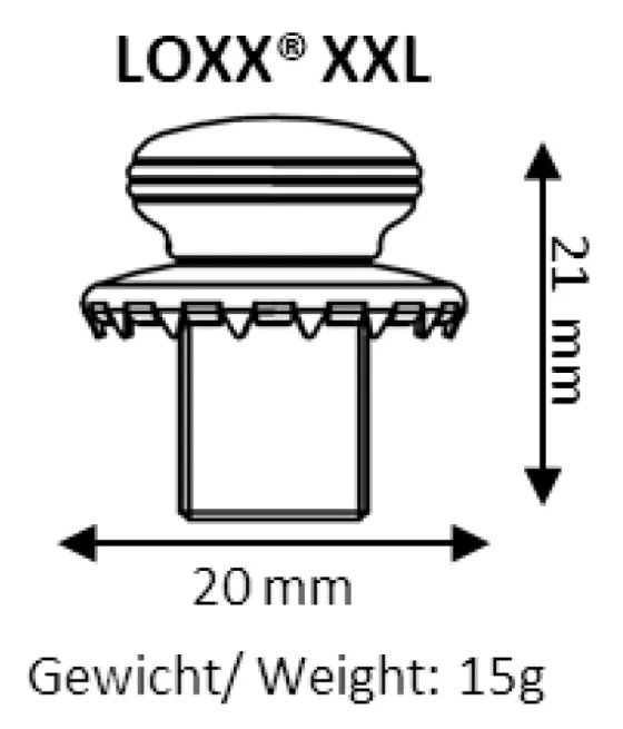 LOXX® BOUTON CHROME GRANDE HAUTEUR Vendu à l'unité en supp