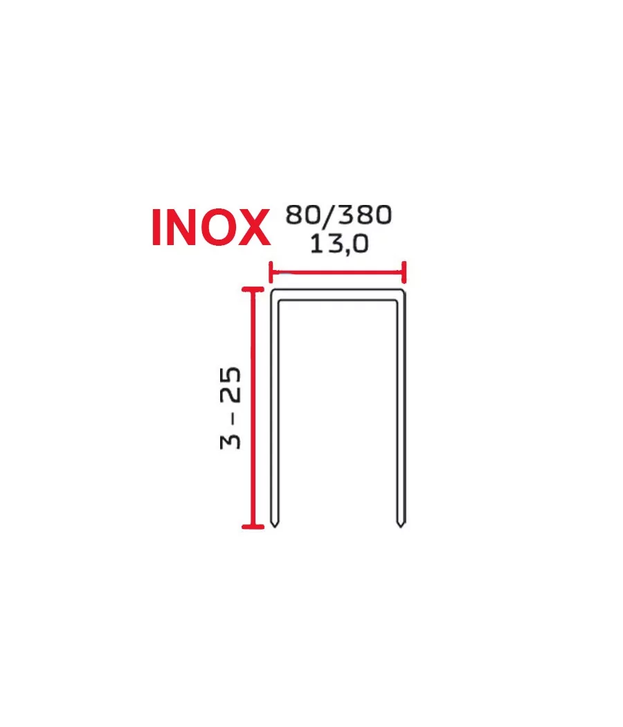 AGRAFES INOX 80 EN 12 MM boite de 5000