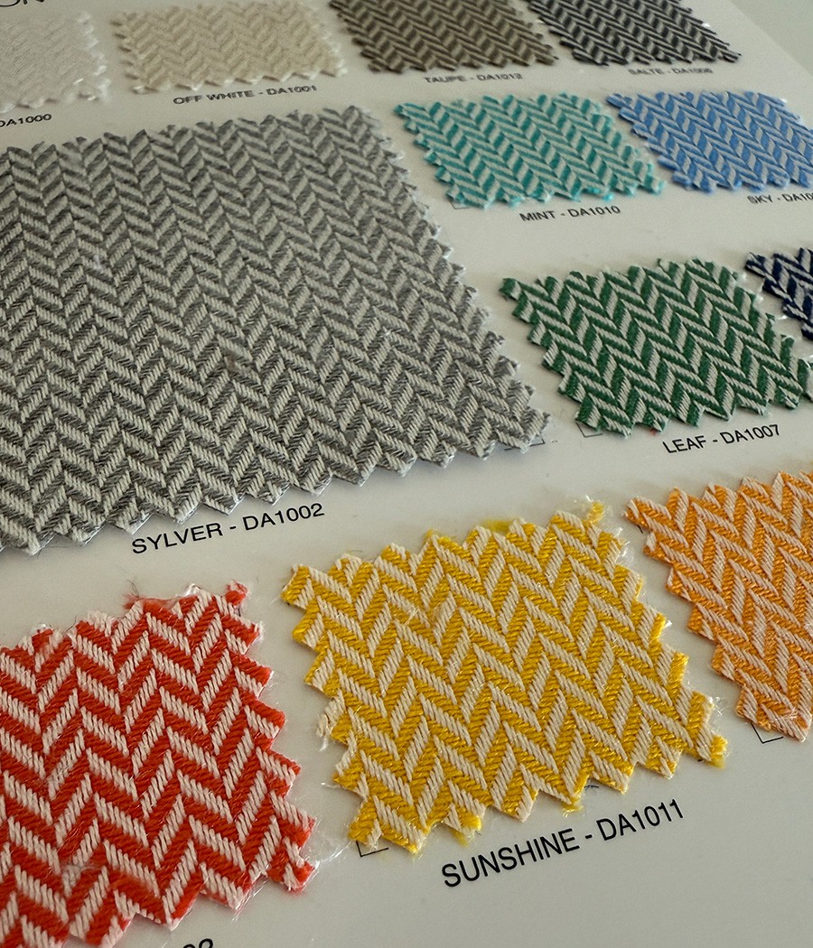 Tissu Chevron Cicada - Déperlant et Anti-Taches pour Intérieur/Extérieur