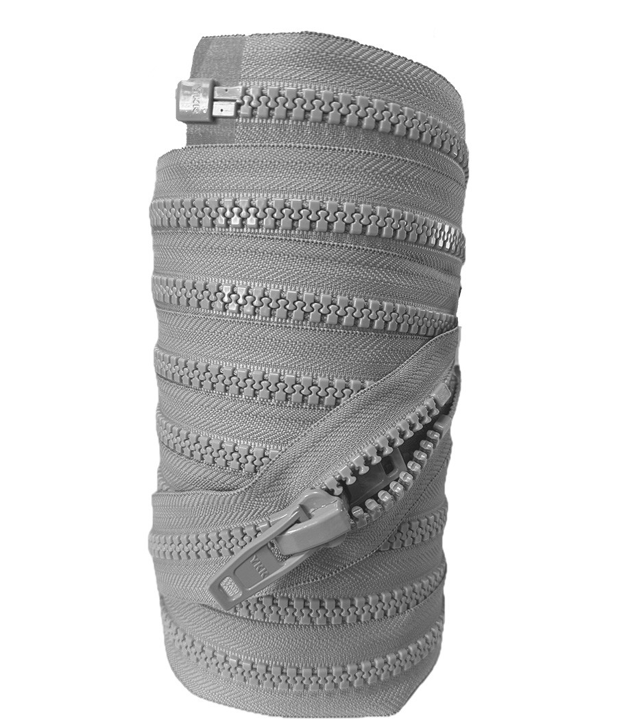 YKK VISLON FERMETURE SEPARABLE CH 10 DOUBLE TIRETTE EN 2.50 GRIS