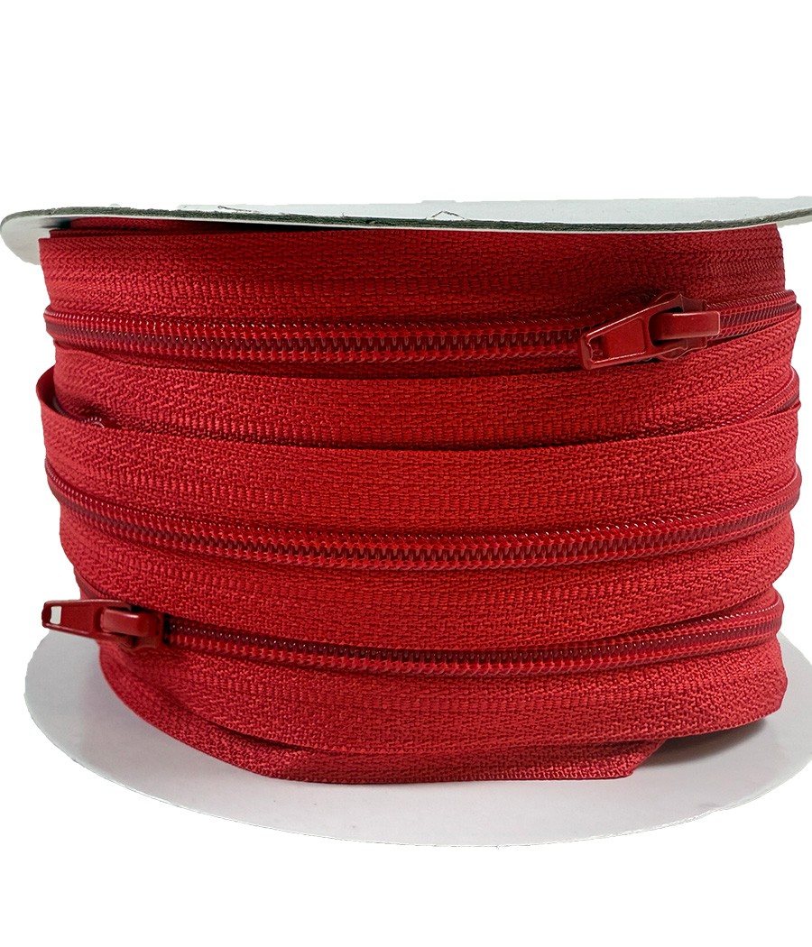 FERMETURE A GLISSIERE EN 5 MM ROUGE