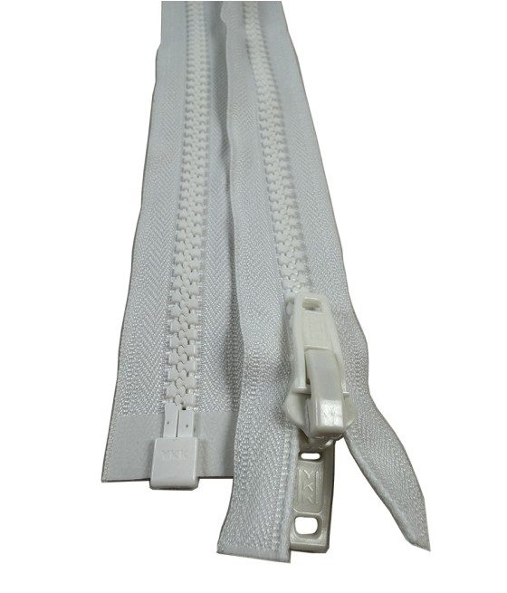 YKK VISLON FERMETURE SEPARABLE CH 10 DOUBLE TIRETTE EN 1.10 BLANC