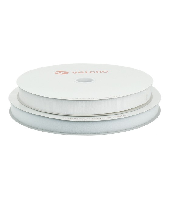 VELCRO® CROCHET 25 MM BLANC ROULEAU 25 ML en suppression