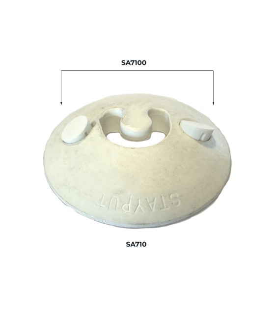 2 BOUTON DOME VERTICAL BLANC