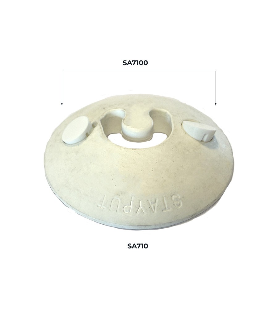 2 BOUTON DOME VERTICAL BLANC