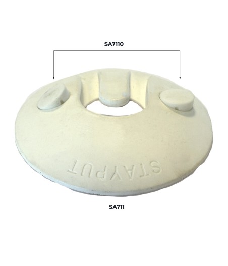 2 BOUTON DOME HORIZONTAL BLANC