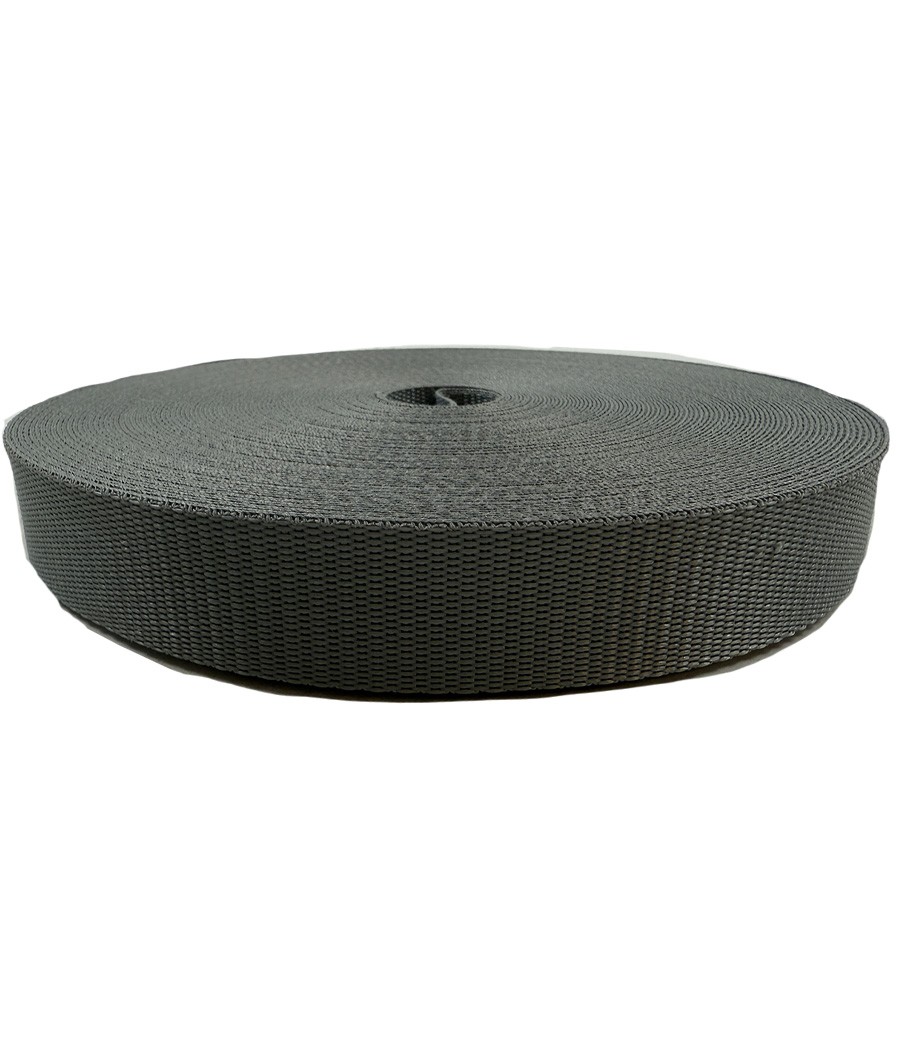 SANGLE MEDIUM POLYESTER GRIS 25 mm RL de 25 ml (400daN) en supp