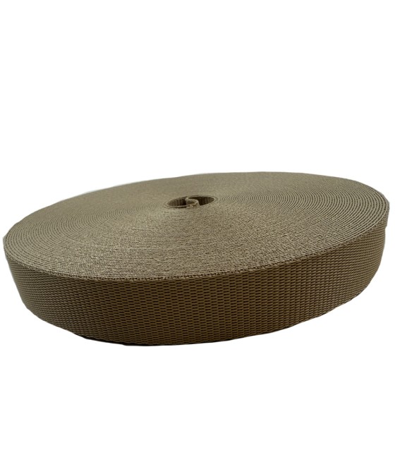 SANGLE MEDIUM POLYESTER BEIGE 25 mm RL de 25 ml (400daN) en supp