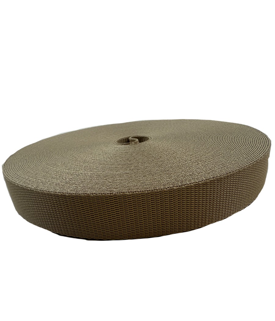 SANGLE MEDIUM POLYESTER BEIGE 25 mm RL de 25 ml (400daN) en supp
