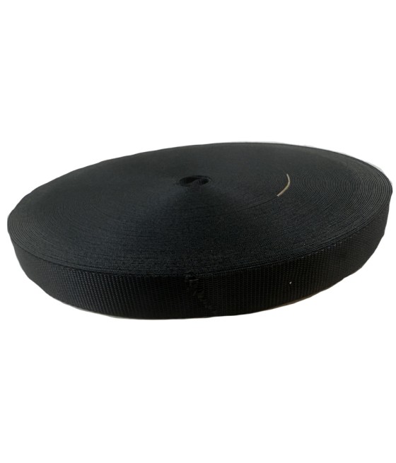 SANGLE MEDIUM POLYESTER  NOIRE 25 mm RL de 50 ml (400daN) en supp