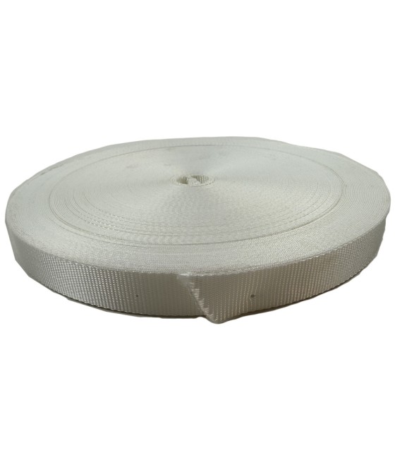 SANGLE MEDIUM POLYESTER BLANCHE 25 mm RL de 50 ml (400daN) en supp