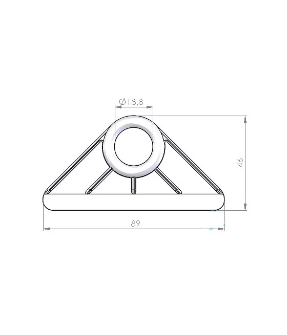 OEILLET SUR TRIANGLE PLASTIQUE A COUDRE 90 mm