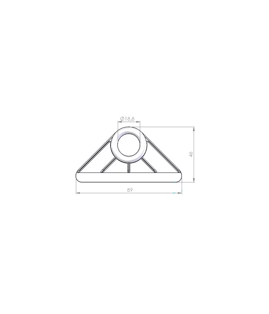 OEILLET SUR TRIANGLE PLASTIQUE A COUDRE 90 mm